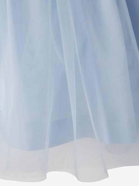 Robe de cérémonie fille en satin et tulle blanc+bleu ciel+marine foncé+Rose poudré+sauge 8 - vertbaudet enfant 