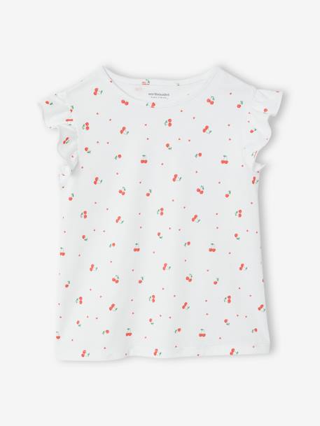 Ensemble Fille Vertbaudet - T-shirt à Volants + Jupe En Gaze De Coton, Taille élastique, Bretelles Réglables