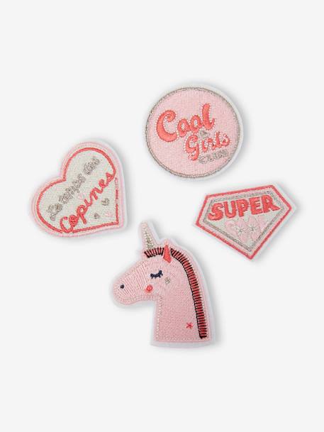 Fille-Accessoires-Autres accessoires-Lot de 4 badges thermocollants fille