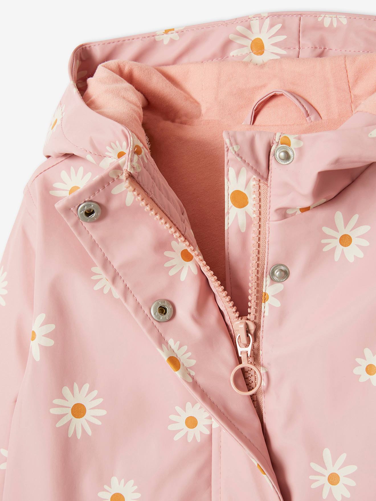 Manteau à Capuche Zip Zap Pour Fille - Rose Avec Coeurs, Fourrure Et Volants - Taille 36 Mois