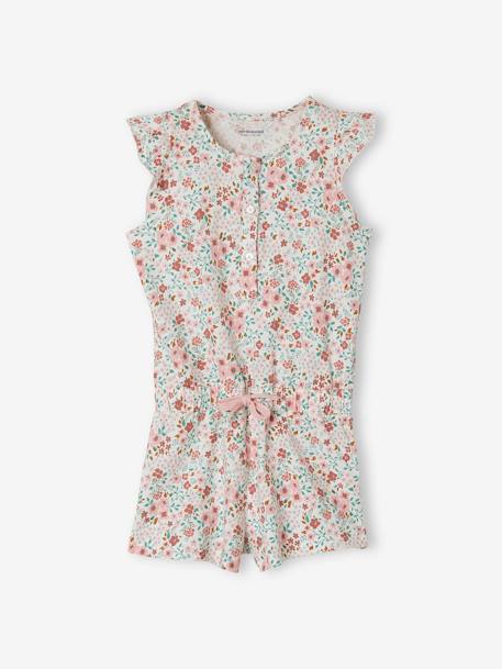 Pyjama combishort fille imprimé fleurs Oeko-Tex® Rose AOP liberty 1 - vertbaudet enfant 