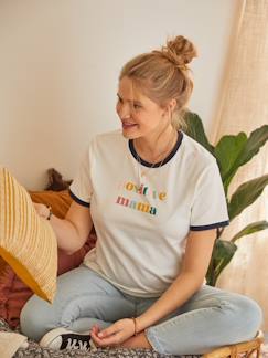 Coton Bio-Vêtements de grossesse-T-shirt à message grossesse et allaitement en coton bio