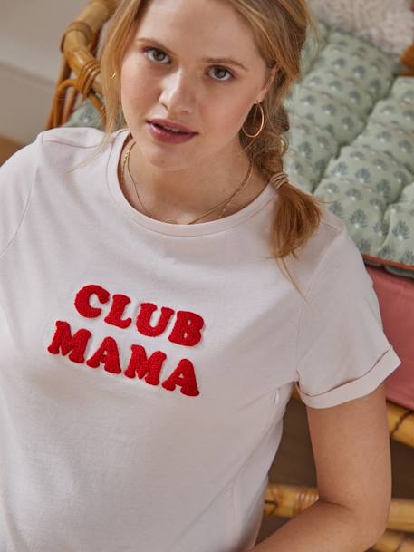 T-shirt à message grossesse et allaitement en coton bio personnalisable Bleu+Gris anthracite+Moutarde+Rose 30 - vertbaudet enfant 