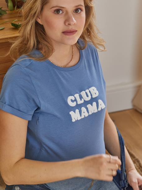 T-shirt à message grossesse et allaitement en coton bio personnalisable Bleu+Gris anthracite+Moutarde+Rose 12 - vertbaudet enfant 