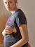 T-shirt à message grossesse et allaitement en coton bio personnalisable Bleu+Gris anthracite+Moutarde 17 - vertbaudet enfant 