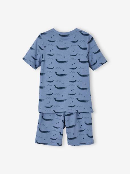 Lot de 2 pyjashorts garçon baleines BASICS Lot moutarde et bleu 10 - vertbaudet enfant 