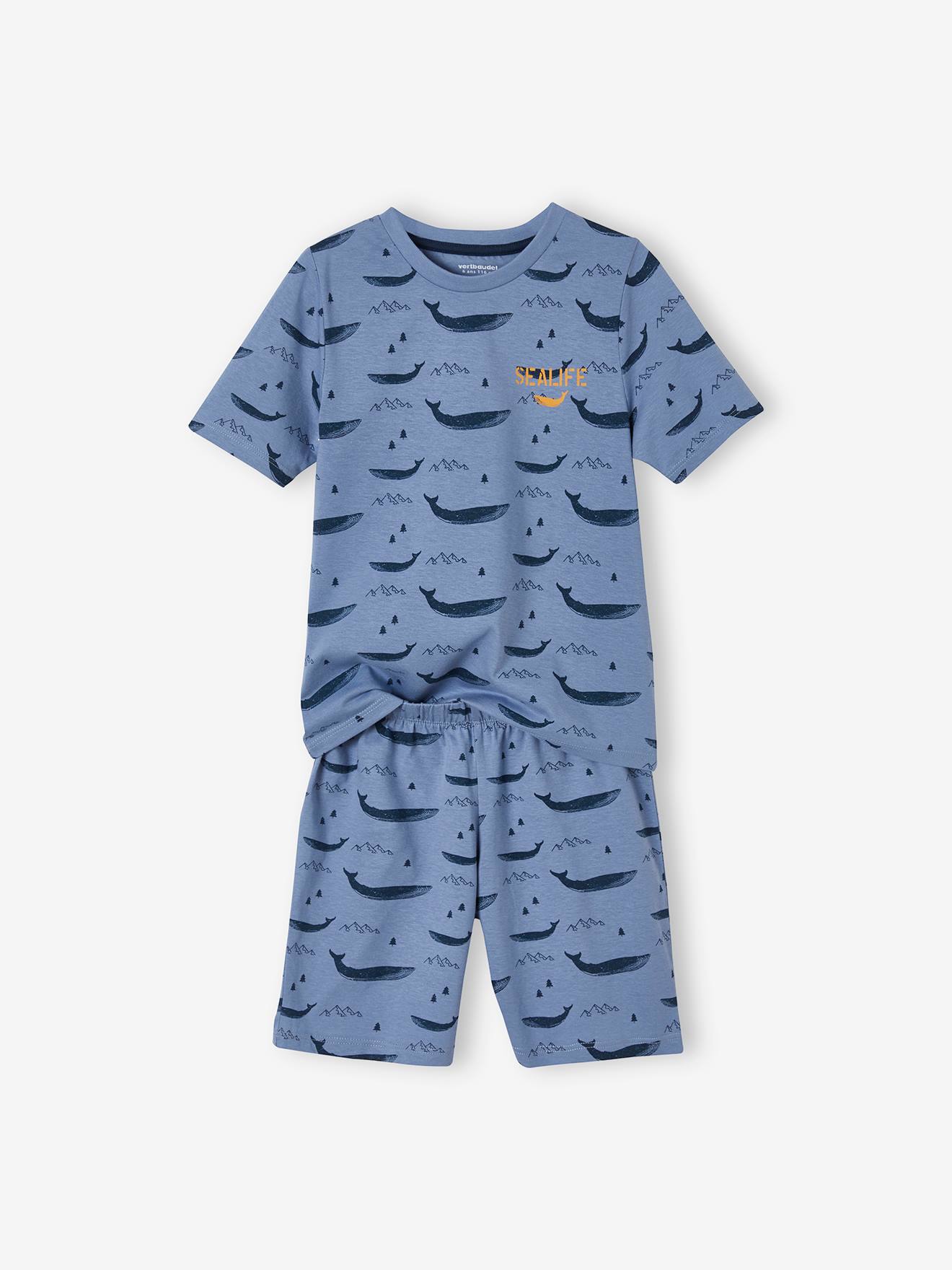 Lot De 2 Pyjamas Garçon Vertbaudet - Côtes 100% Coton - 1 Uni Col Boutonné, 1 Rayé Col Rond - Taille Selon âge - 4