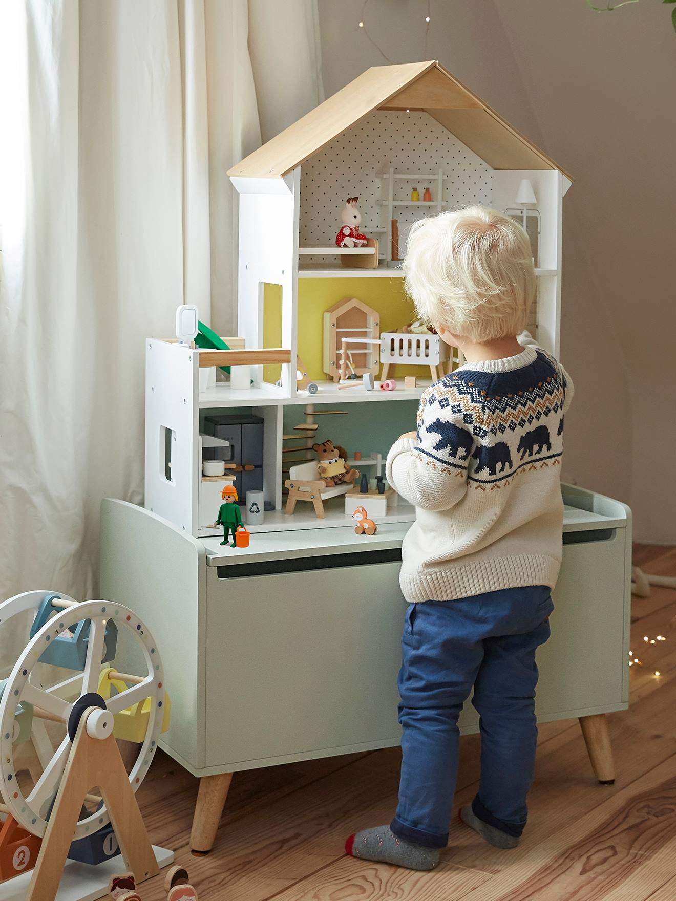 Mini poupées en bois pour enfants, meubles miniatures, jouet de