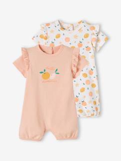 Bébé-Lot de 2 pyjamas combishort bébé fille ouverture dos Oeko Tex®
