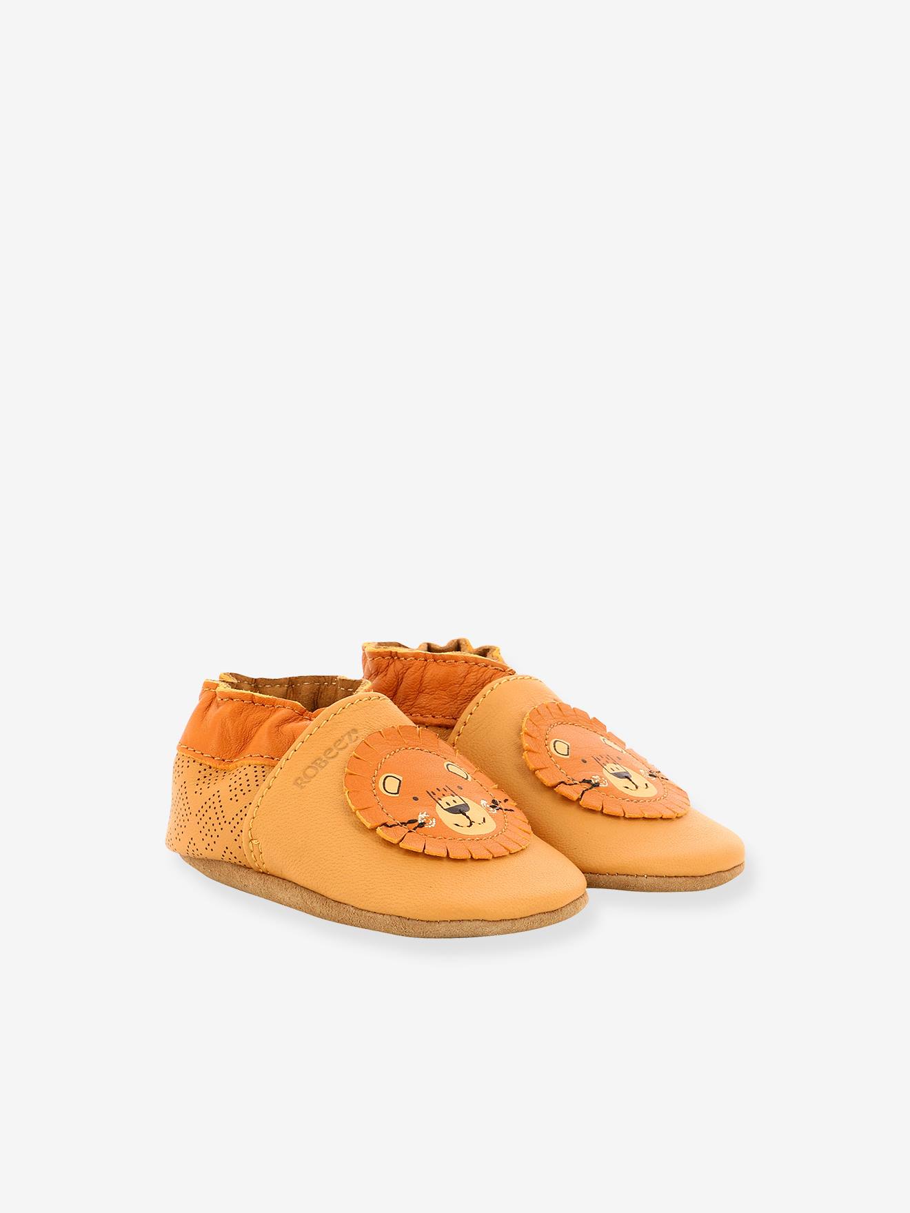 Chaussons cuir souple bébé Grooar © camel