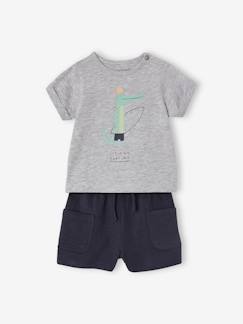 Bébé-Short-Ensemble T-shirt imprimé + short baggy bébé