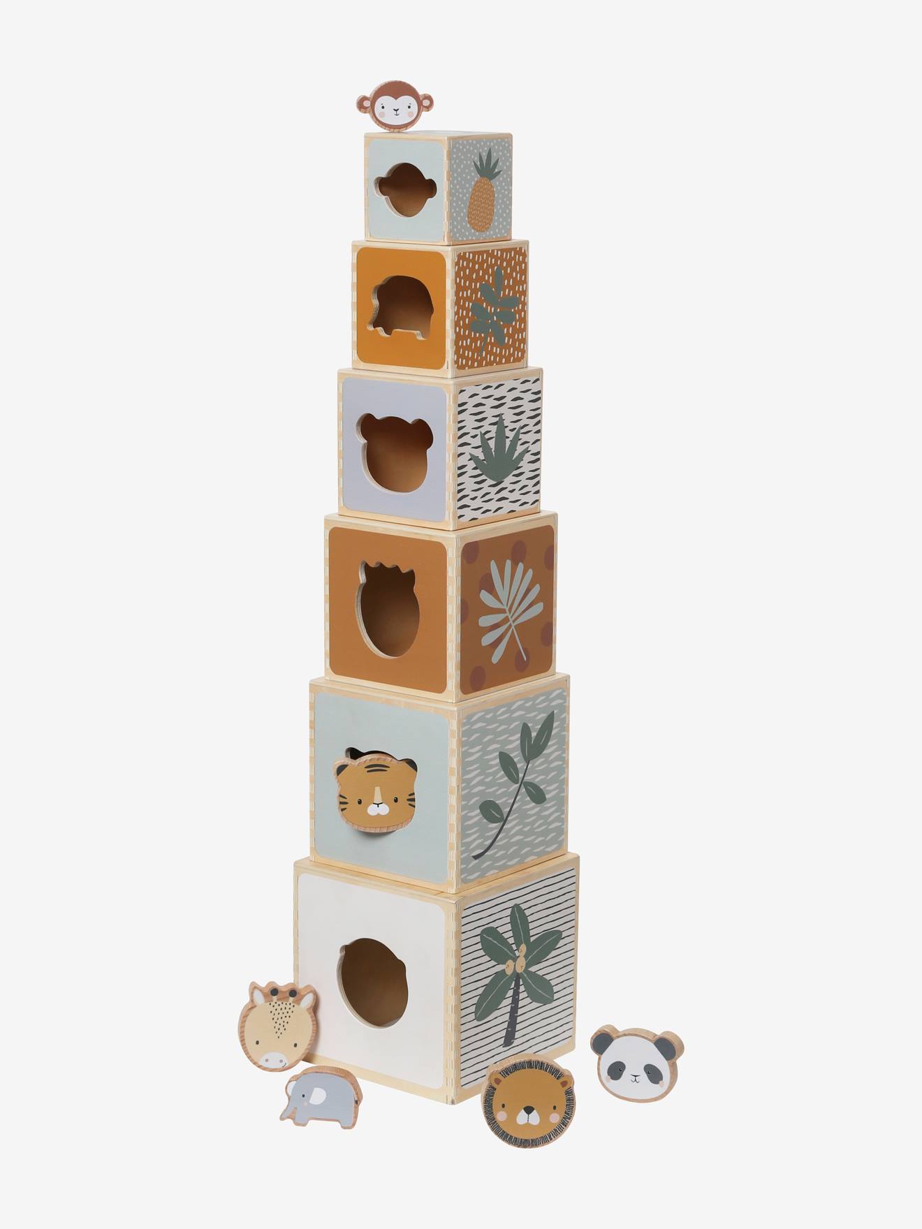 Tour de cubes avec formes à encastrer en bois FSC® tanzanie (Vertbaudet) - Image 2