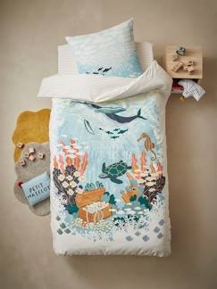 Linge de maison et décoration-Linge de lit enfant-Parure housse de couette + taie d'oreiller enfant DEEP OCEAN
