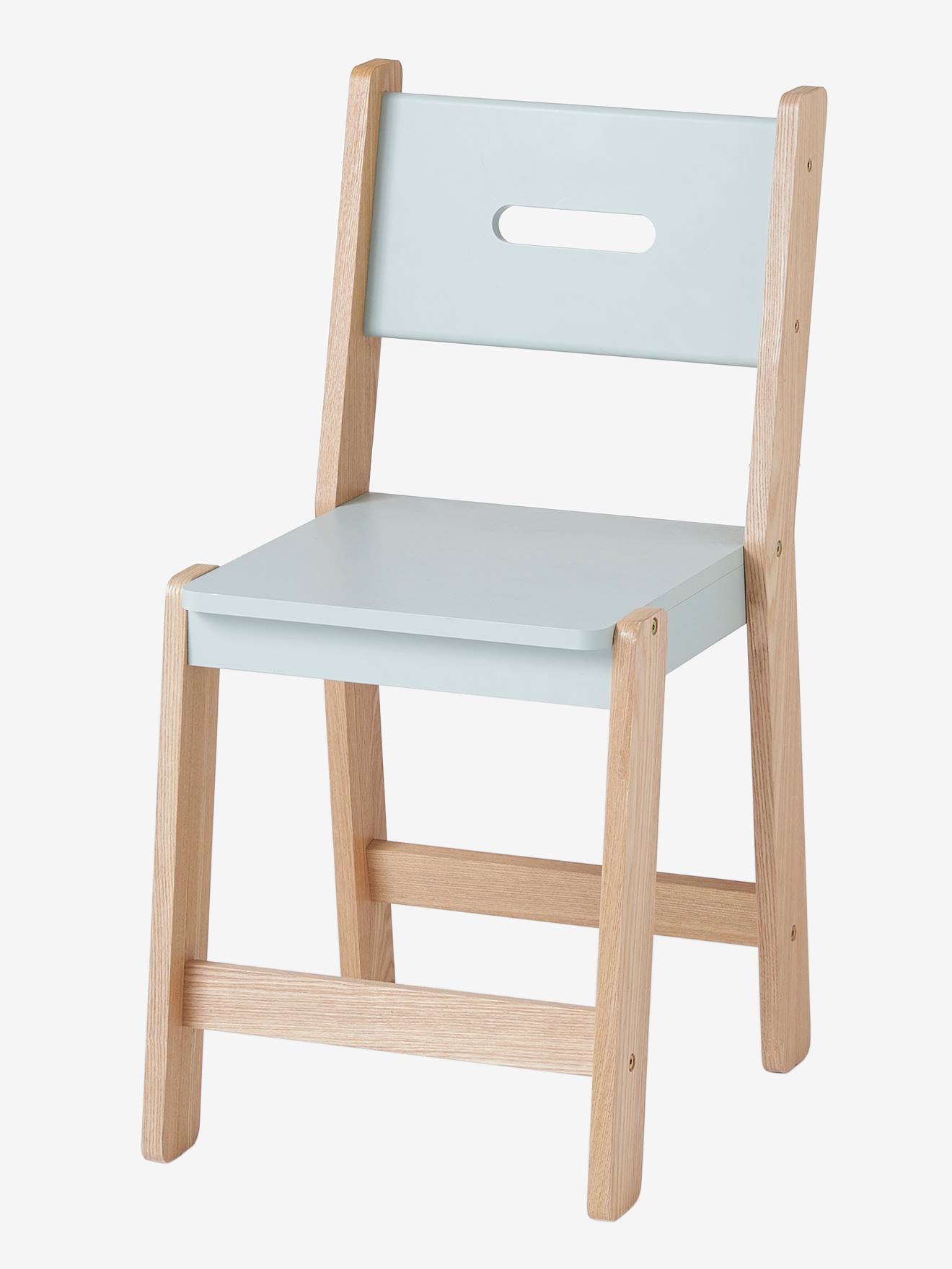 Chaise enfant, assise H 45 cm LIGNE ARCHITEKT bleu/bois