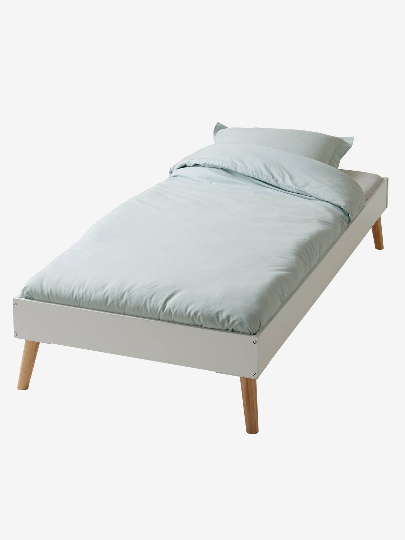 Cadre de lit LIGNE CONFETTI blanc/bois