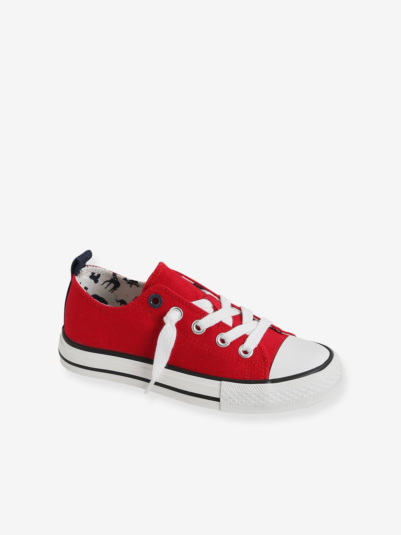 Baskets élastiquées garçon en toile rouge