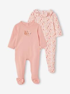 Bébé-Pyjama, surpyjama-Lot de 2 dors-bien bébé fille ouverture dos en coton Oeko Tex®