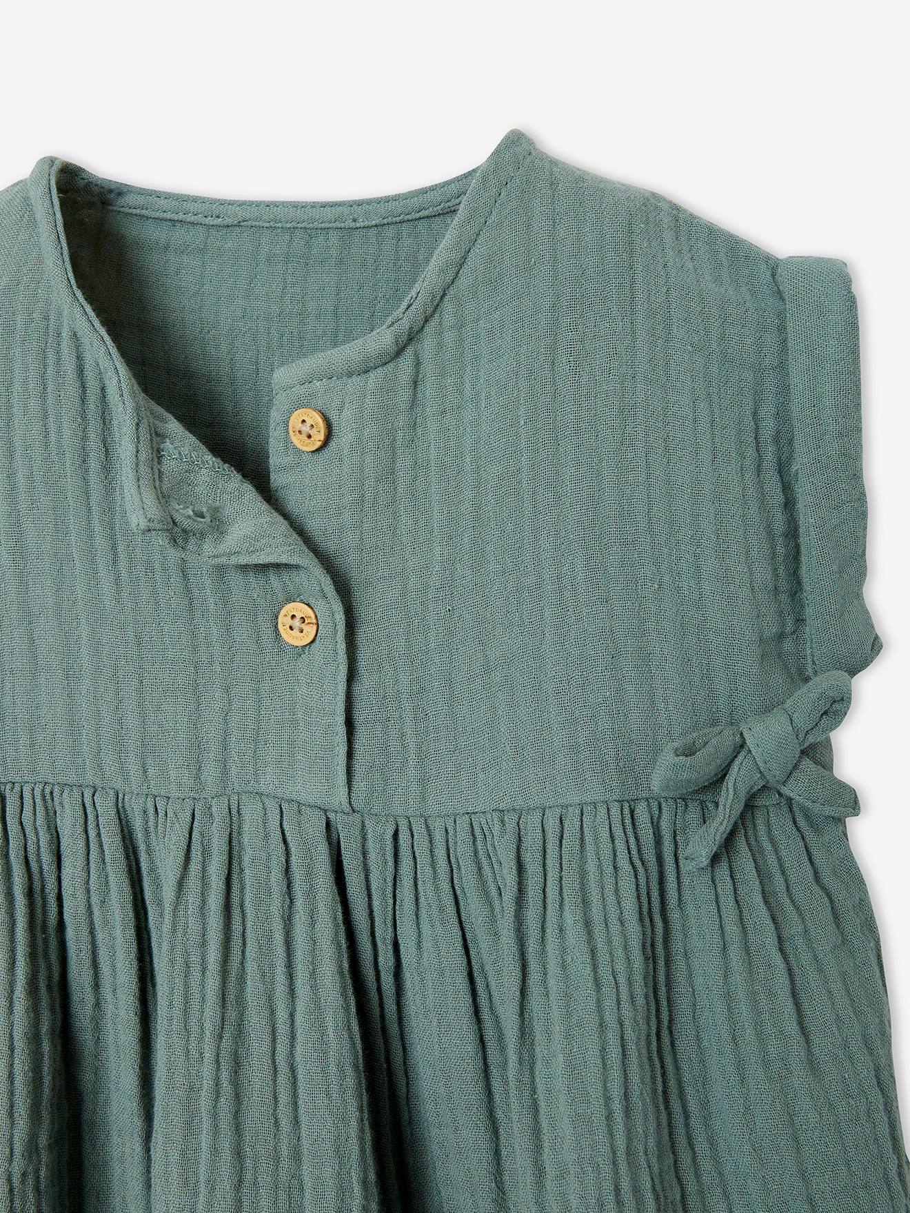 Robe Bébé En Velours Coton - Taille 3 Mois - Occasion Très Bon état - Motif Floral