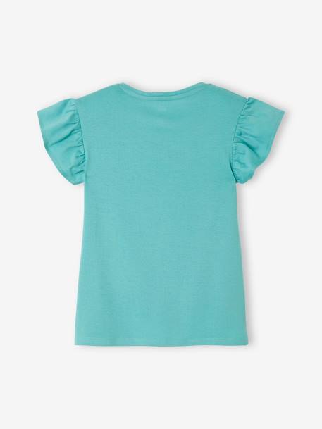 T-shirt motif fleurs 3D fille manches courtes volantées blanc+orange+vert 10 - vertbaudet enfant 