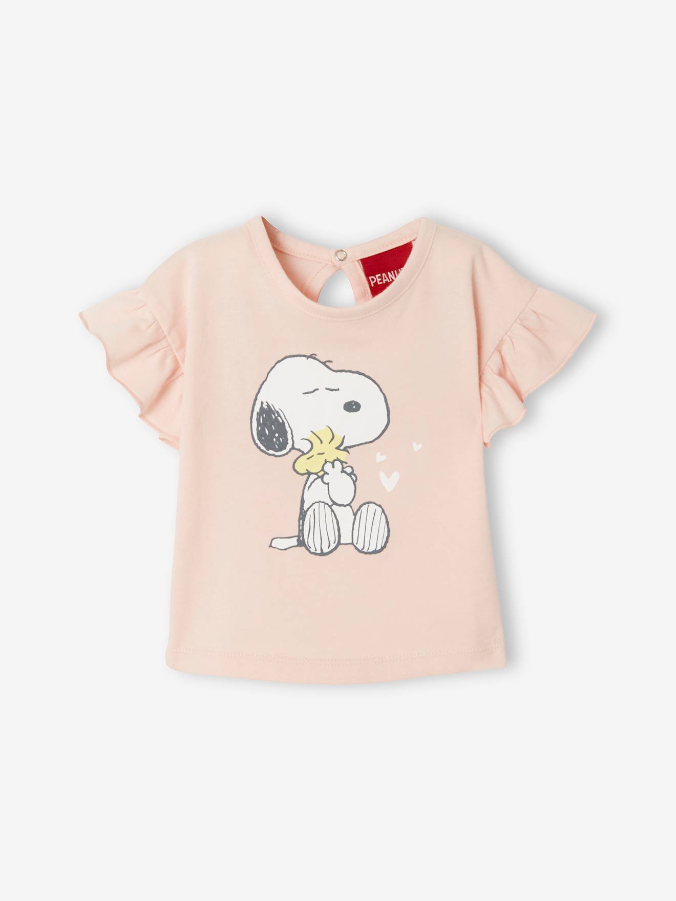 T-shirt bébé Snoopy Peanuts bébé fille rose anime placé
