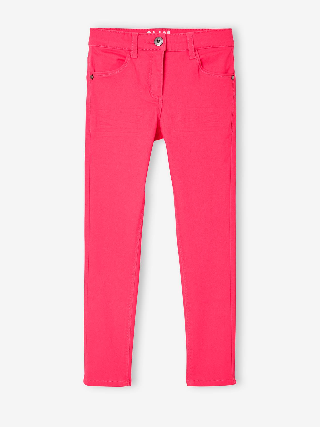 Pantalon slim fille Morphologik tour de hanches LARGE framboise