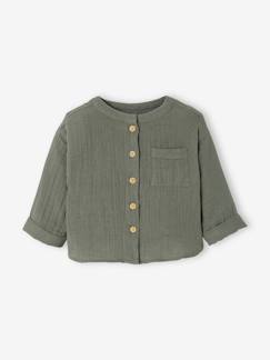 -Chemise bébé col mao en gaze de coton personnalisable