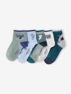 Garçon-Sous-vêtement-Lot de 5 paires de mi-chaussettes requins Oeko-Tex®