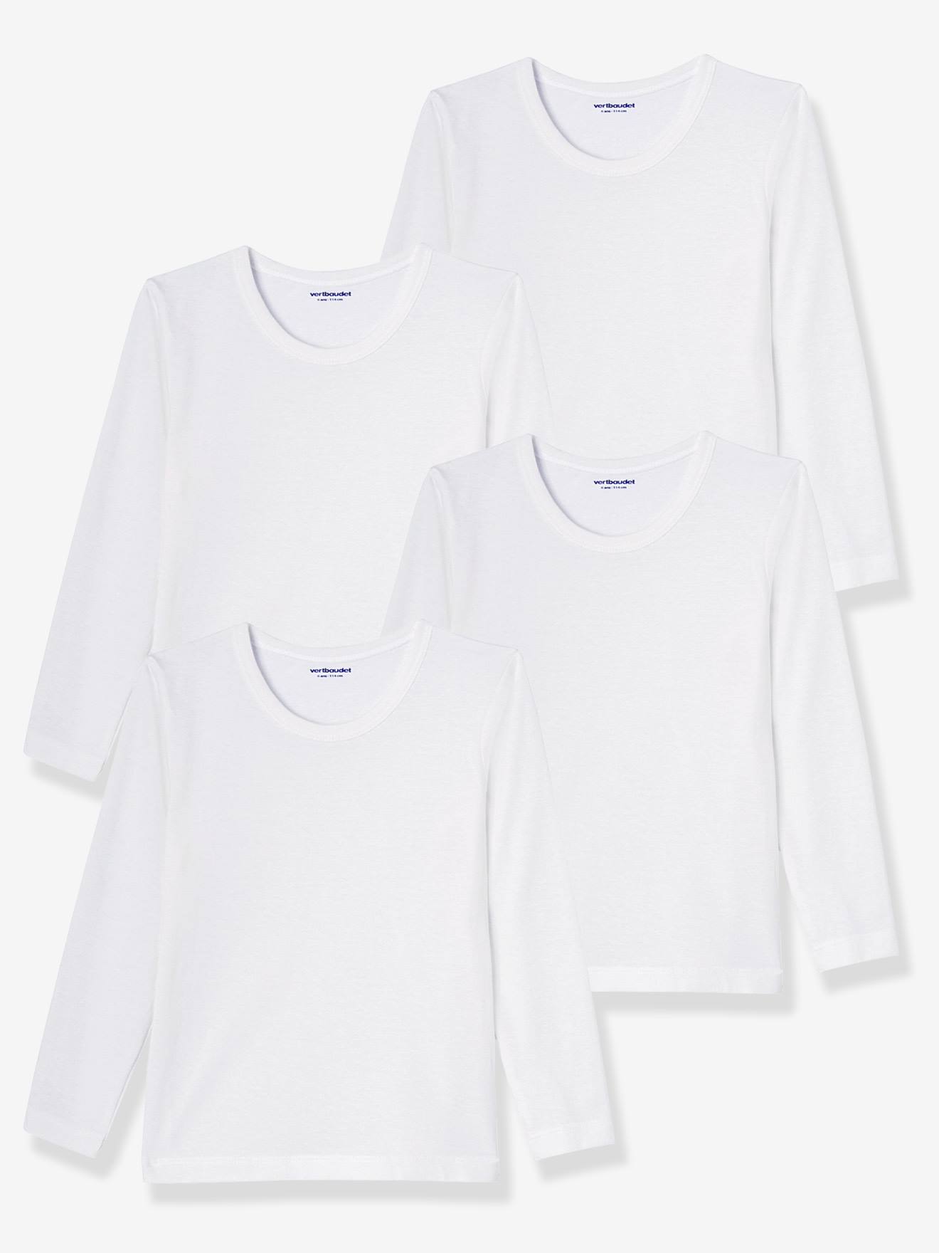 Lot 4 T-shirts maillot de corps BASICS blanc
