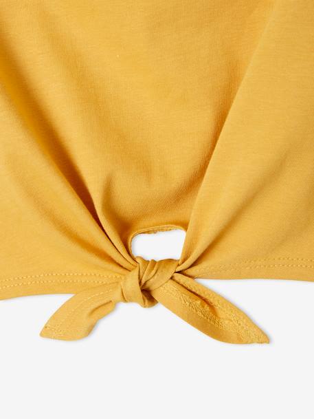 Ensemble T-shirt effet noué et short à volants fille blanc / vert+bleu / rose+jaune d'or 27 - vertbaudet enfant 