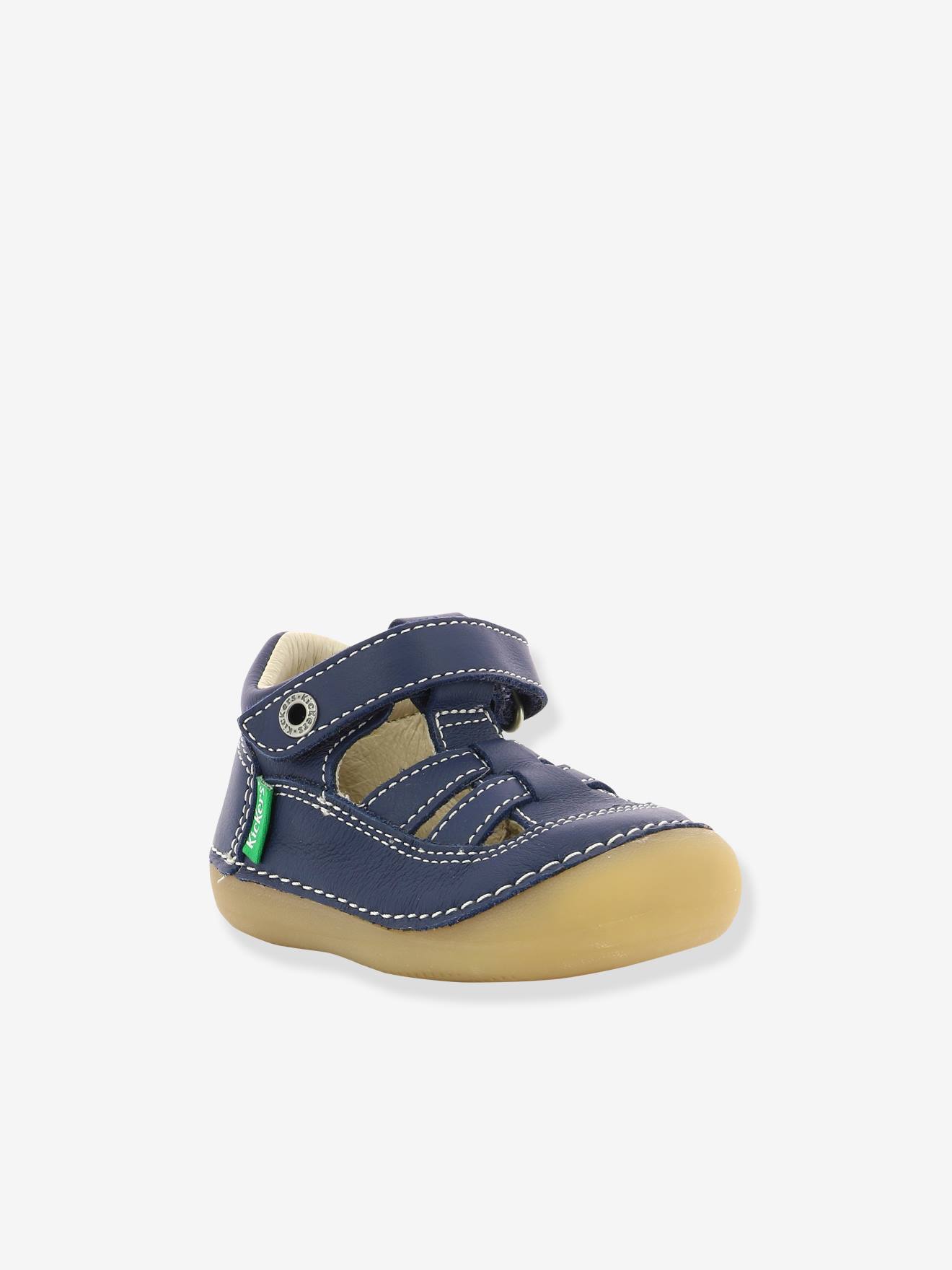 Sandales Cuir Bébé Sushy Originel Softers Kickers® Marine