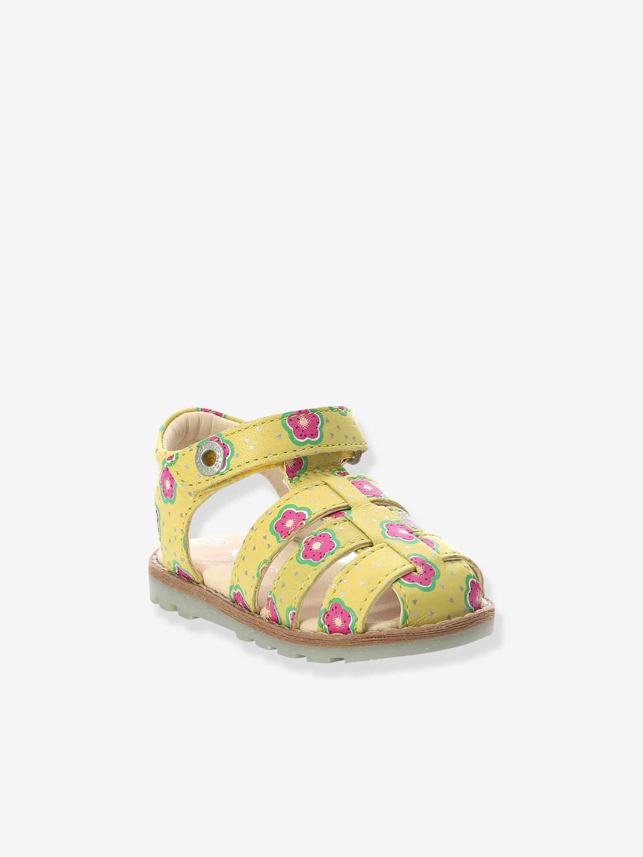 Sandales cuir bébé Nonosti Iconique Nonorally jaune flower