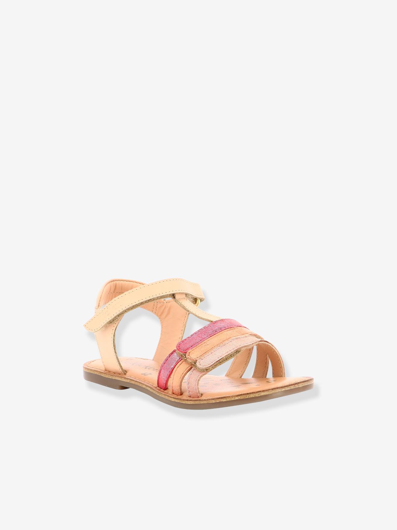 Sandales cuir fille Diamanto Diva rose corail metallise 59 €