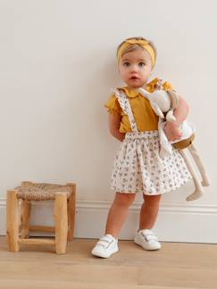 Bébé-Robe, jupe-Ensemble blouse, jupe à bretelles et bandeau bébé
