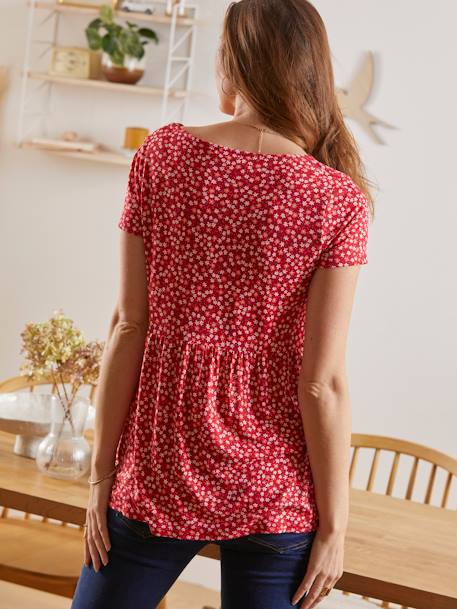 T-shirt blouse grossesse et allaitement marine imprimé+Rouge imprimé 12 - vertbaudet enfant 
