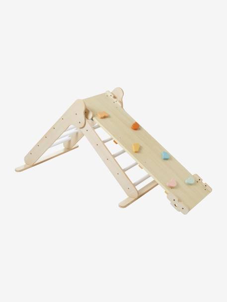 Triangle d'escalade à grimper en bois multicolore 3 - vertbaudet enfant 