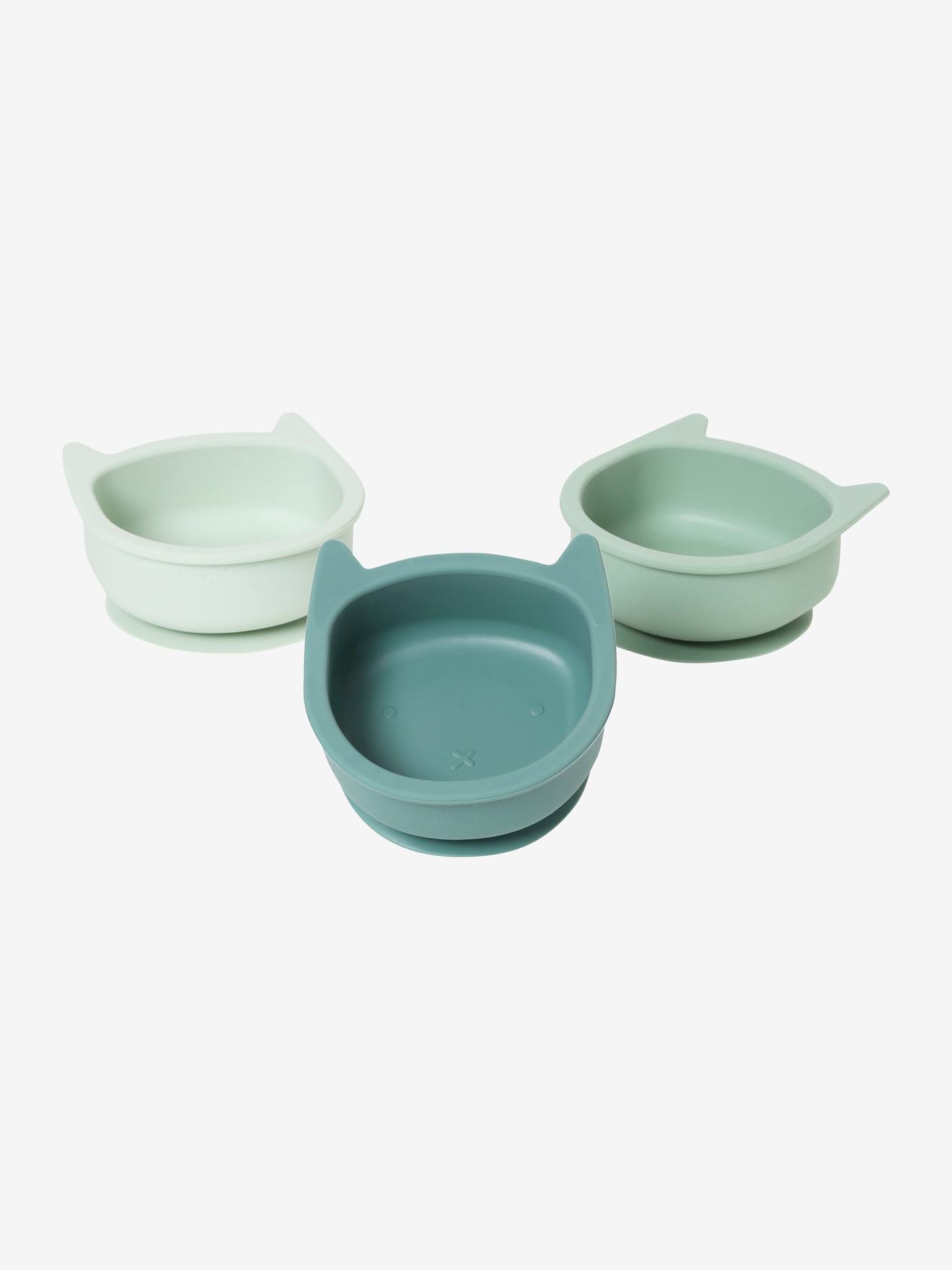 Lot de 3 bols en silicone Chat lot vert (Vertbaudet) - Image 2