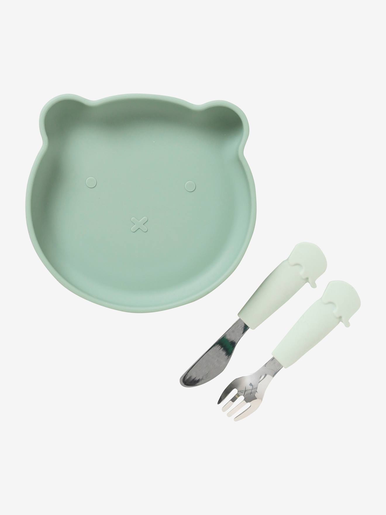 Coffret repas en silicone Ours hellgrün