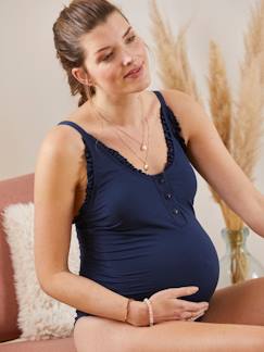 Vêtements de grossesse-Allaitement-Maillot de bain 1 pièce volanté grossesse et allaitement