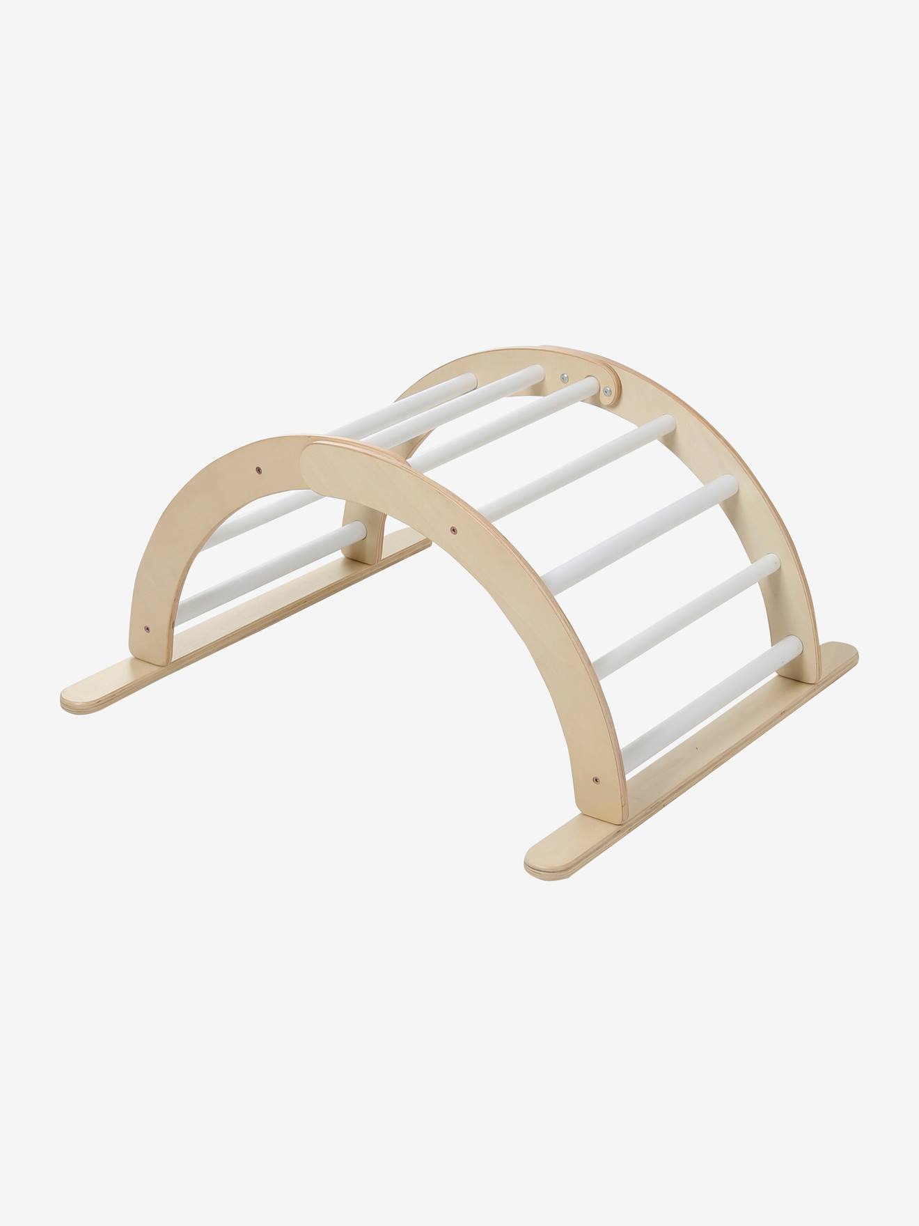 Pont d'escalade à grimper en bois FSC® beige moyen uni avec decor