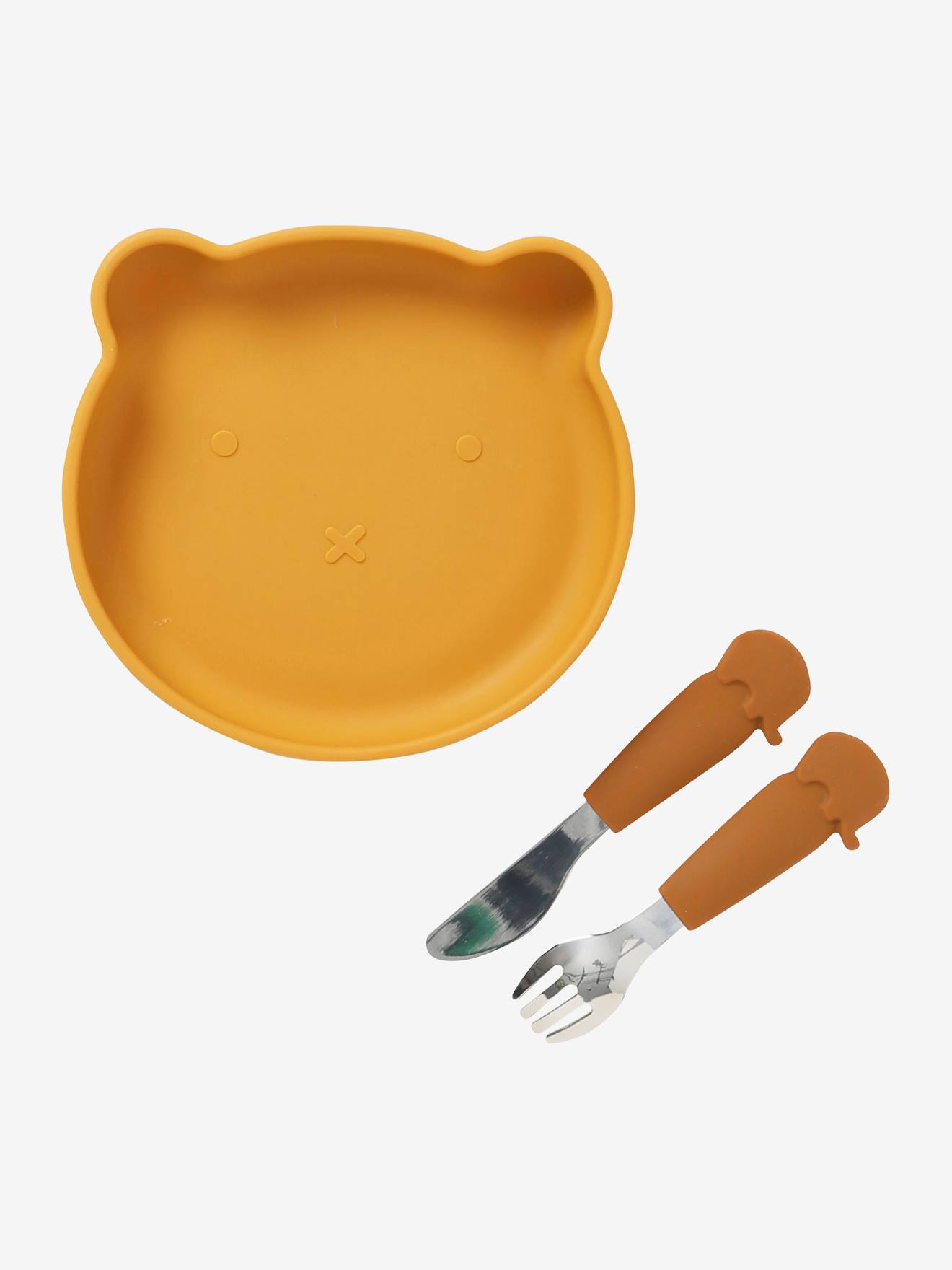 Coffret repas en silicone Ours caramel (Vertbaudet) - Image 2