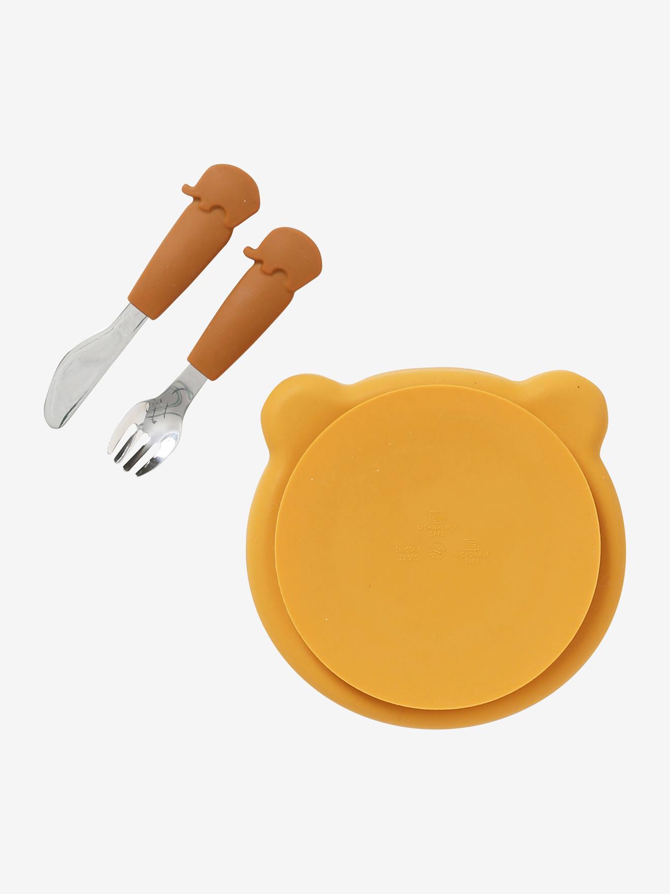 Coffret repas en silicone Ours caramel (Vertbaudet) - Image 1
