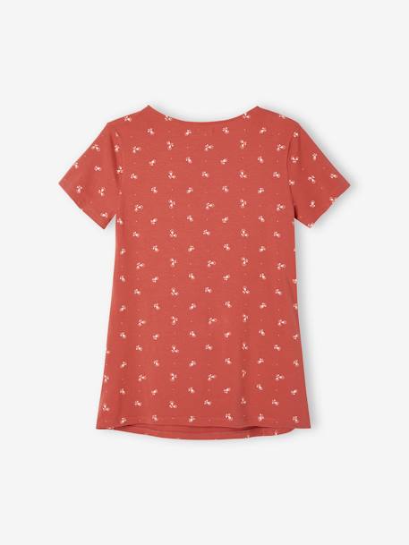 T-shirt grossesse et allaitement pans croisés pour allaiter Rouge imprimé+Vert imprimé 2 - vertbaudet enfant 