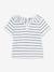 Blouse rayée  bébé manches courtes en jersey PETIT BATEAU blanc rayé marine 3 - vertbaudet enfant 