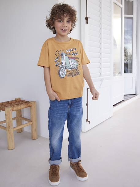 T-shirt motifs graphiques garçon manches courtes BLEU+bleu clair+curcuma+ECRU 10 - vertbaudet enfant 