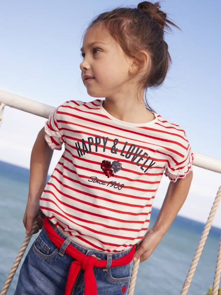Fille-T-shirt, sous-pull-T-shirt-Tee-shirt fille fantaisie manches courtes