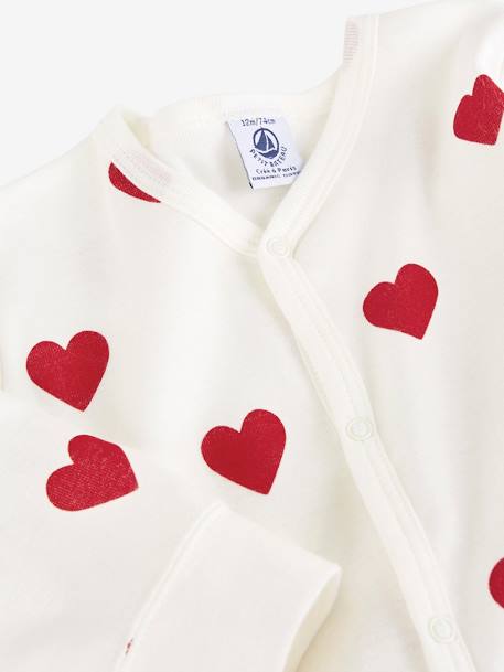 Dors-bien coeurs bébé en coton bio blanc imprimer coeur 5 - vertbaudet enfant 