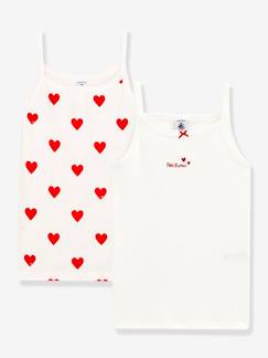 -Lot de 2 Chemises à bretelles Coeur petite fille en coton -