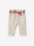 Pantalon paperbag bébé avec ceinture beige clair imprimé+vieux rose 1 - vertbaudet enfant 