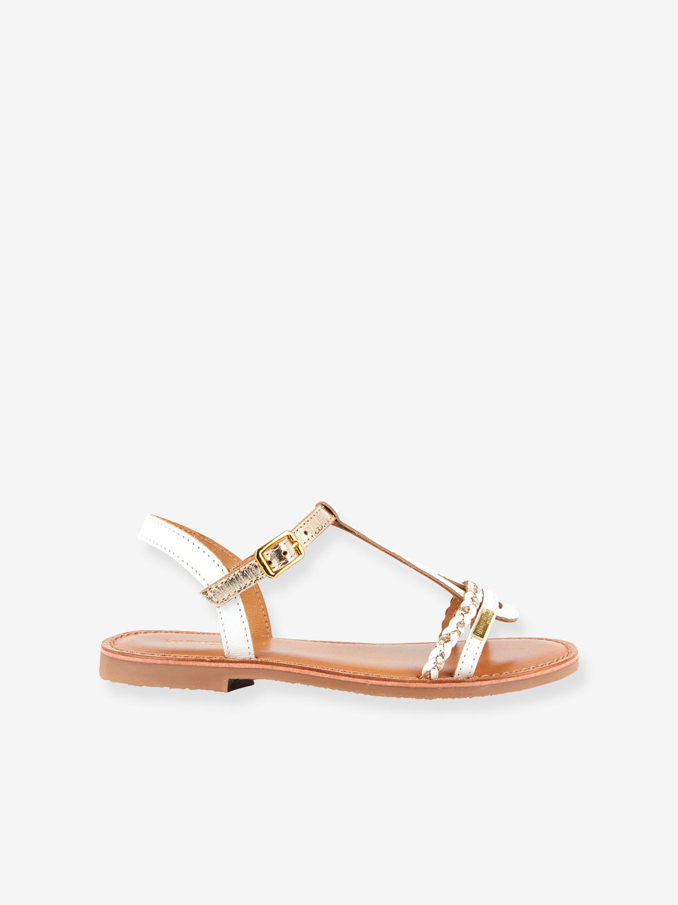 Sandales Cuir Fille Badou Les Tropeziennes® Par M. Belarbi Blanc/or