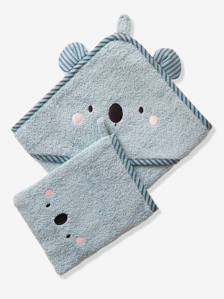 Bébé-Cape de bain à capuche brodée animaux
